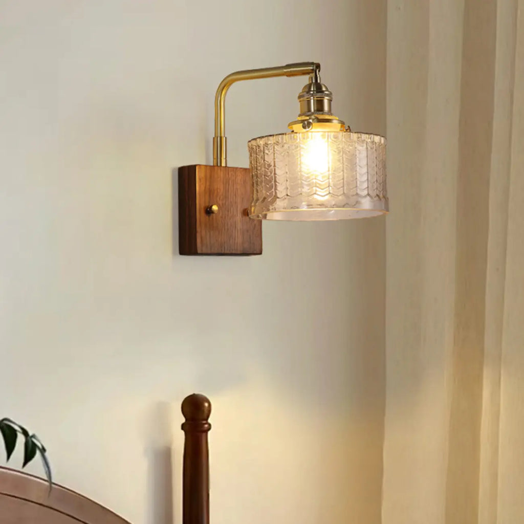 Modern Cylinder LED Glass Wall Sconce for Living Room
