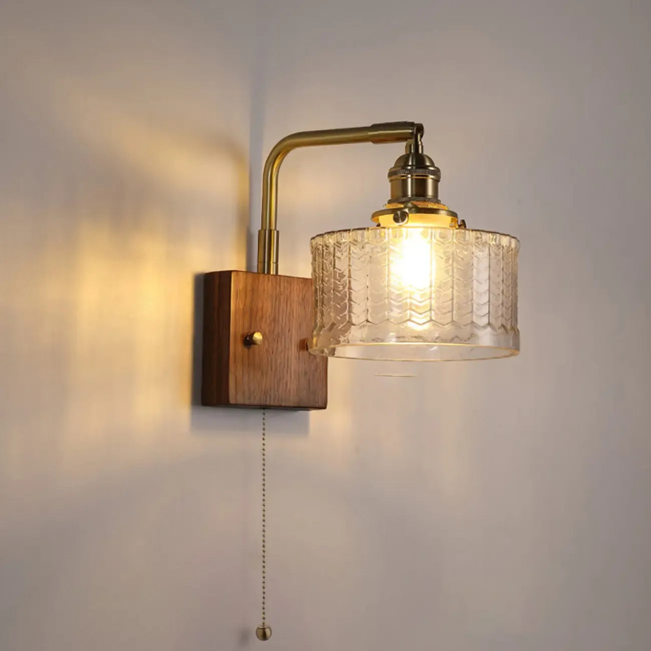 Modern Cylinder LED Glass Wall Sconce for Living Room