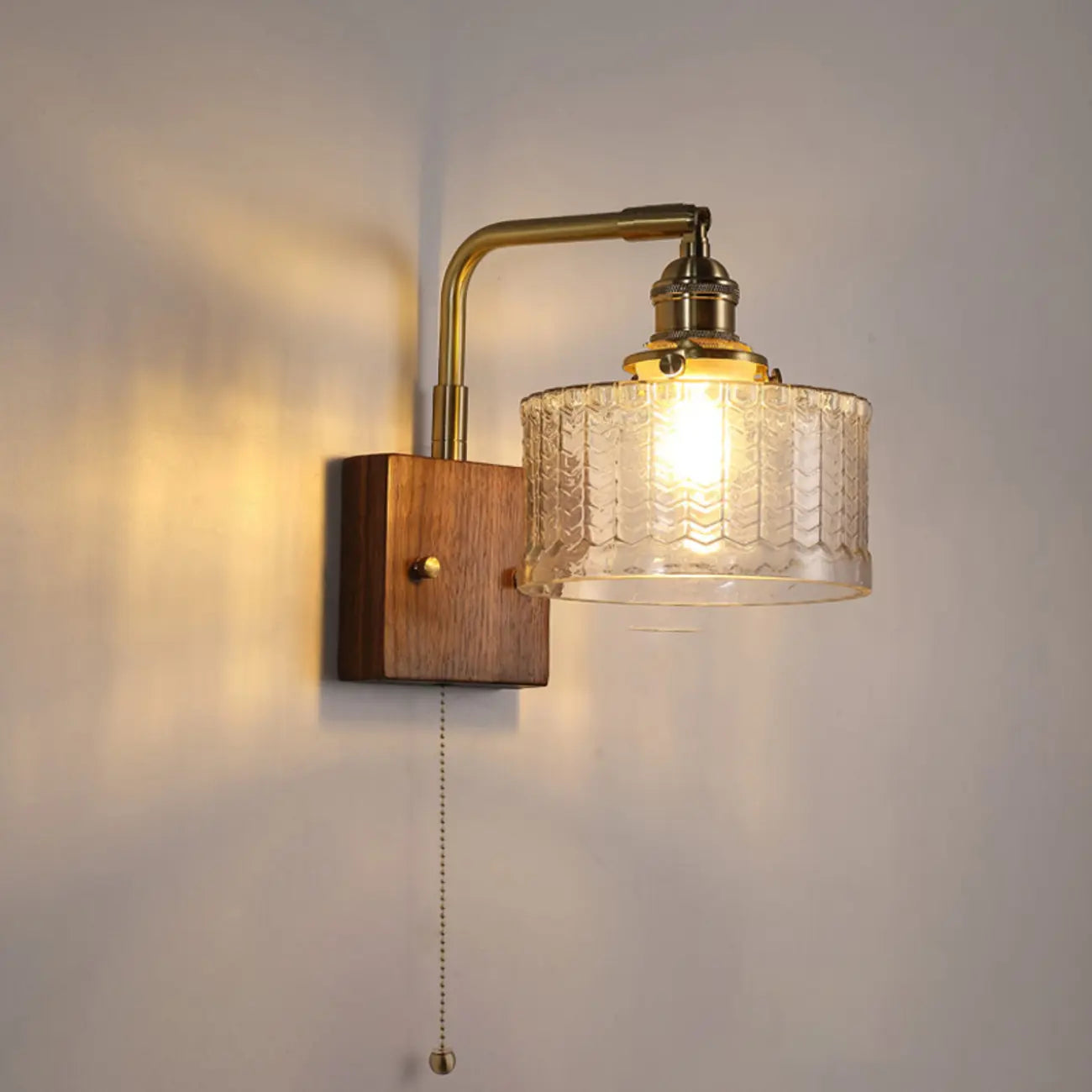 Modern Cylinder LED Glass Wall Sconce for Living Room