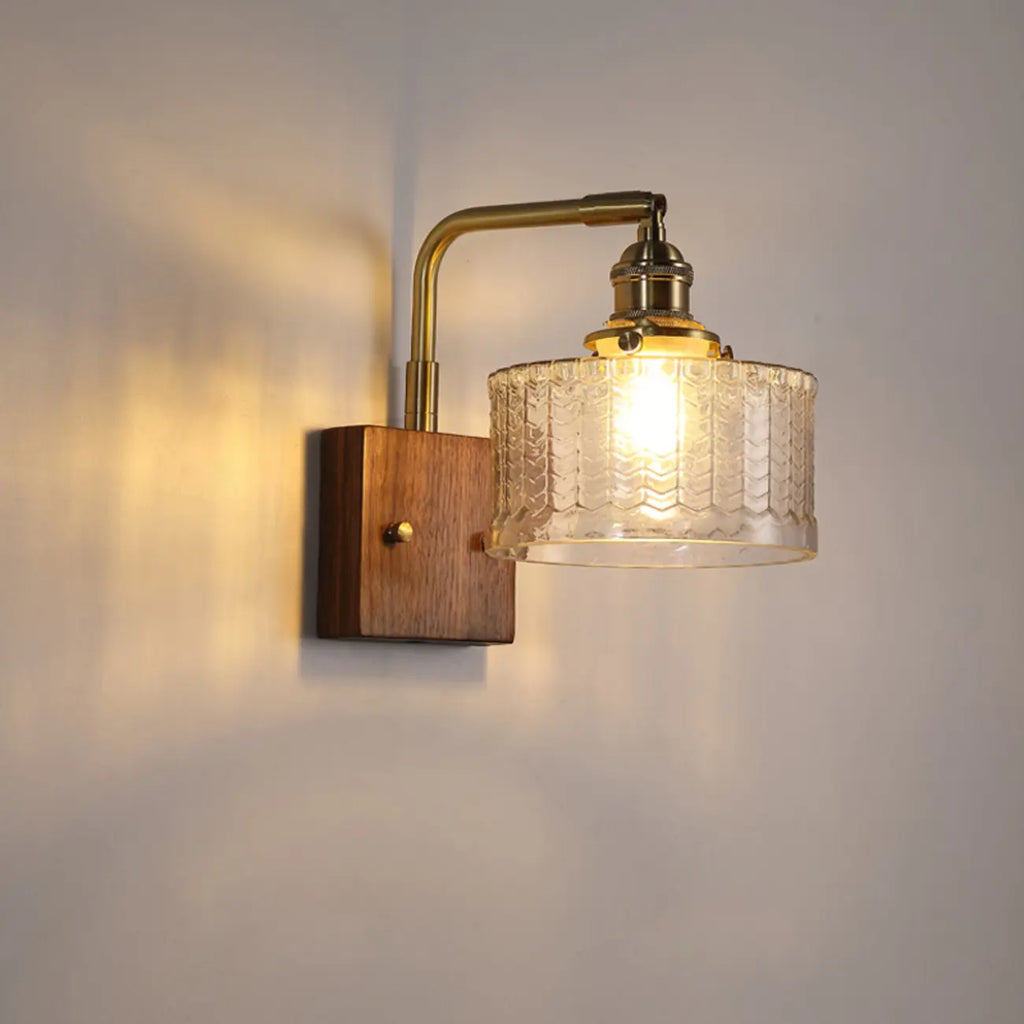 Modern Cylinder LED Glass Wall Sconce for Living Room