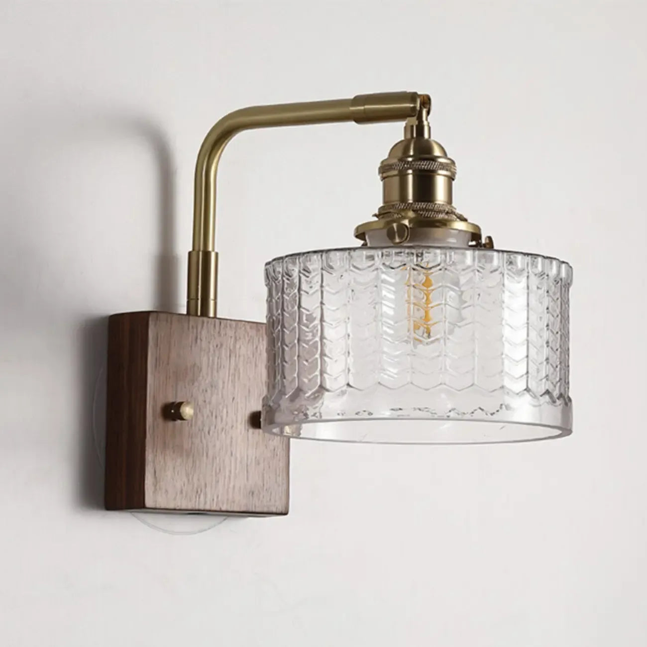 Modern Cylinder LED Glass Wall Sconce for Living Room