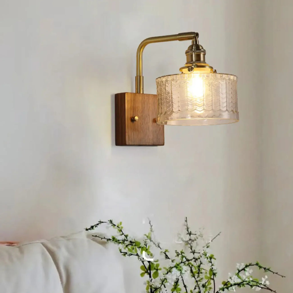 Modern Cylinder LED Glass Wall Sconce for Living Room
