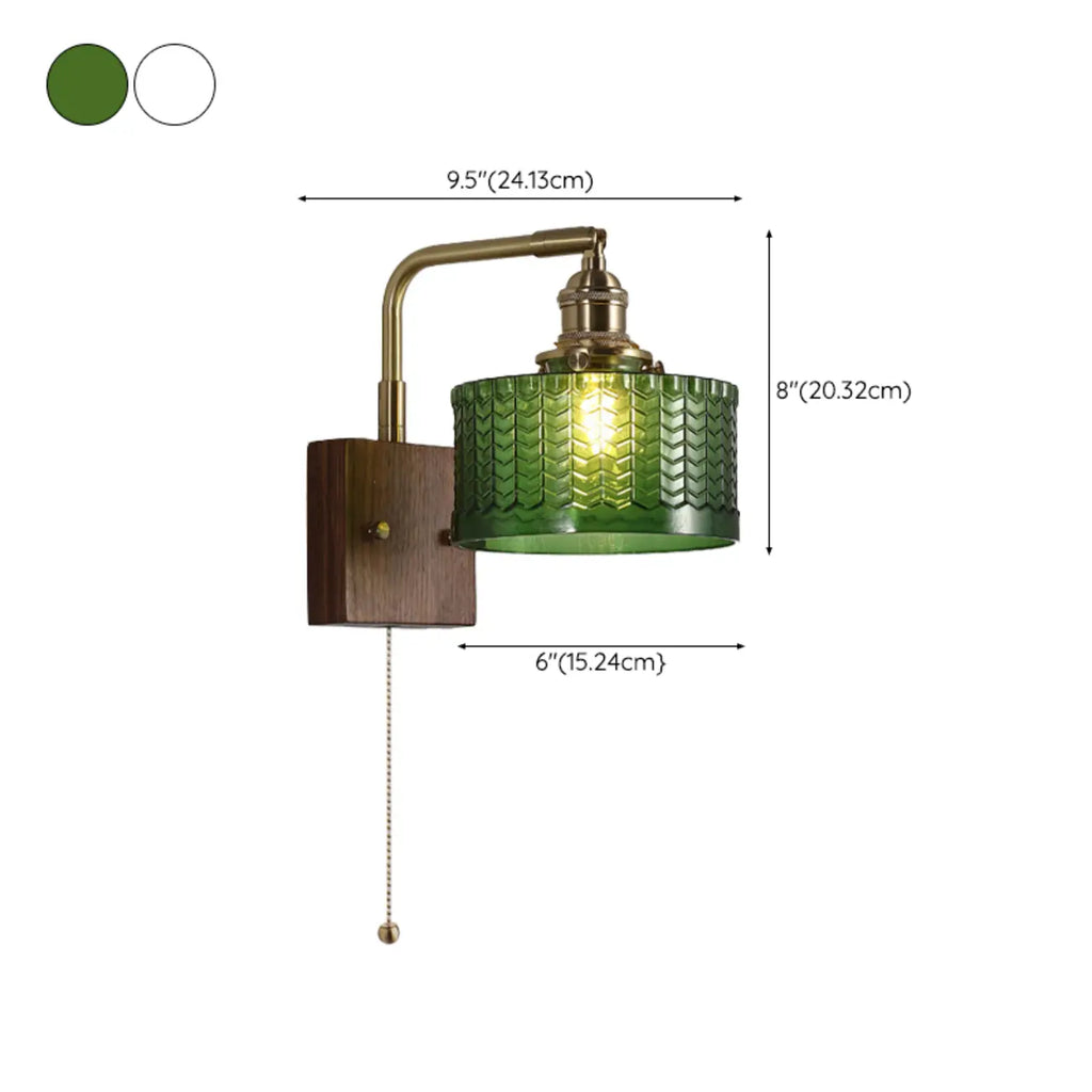 Modern Cylinder LED Glass Wall Sconce for Living Room