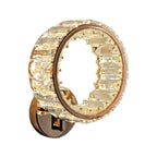 Dimmable Round Crystal Wall Sconce for Living Spaces Decor