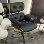 Mid-Century Modern Ergonomic Office Chair Genuine Leather