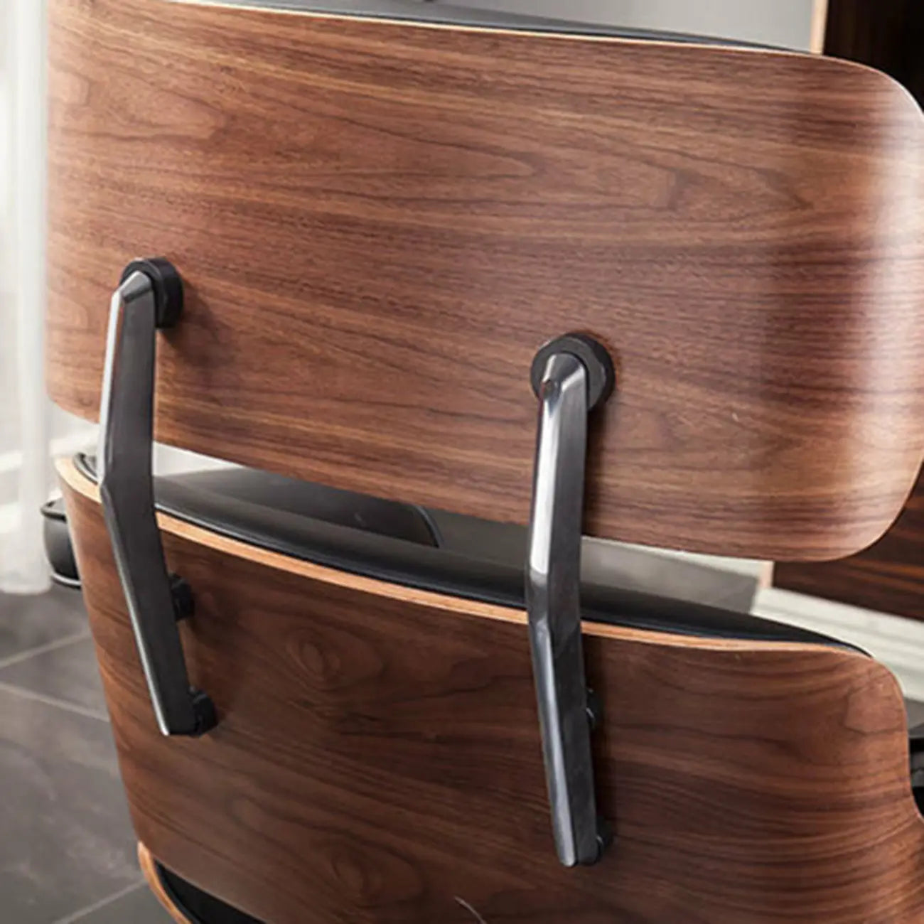 Mid-Century Modern Ergonomic Office Chair Genuine Leather