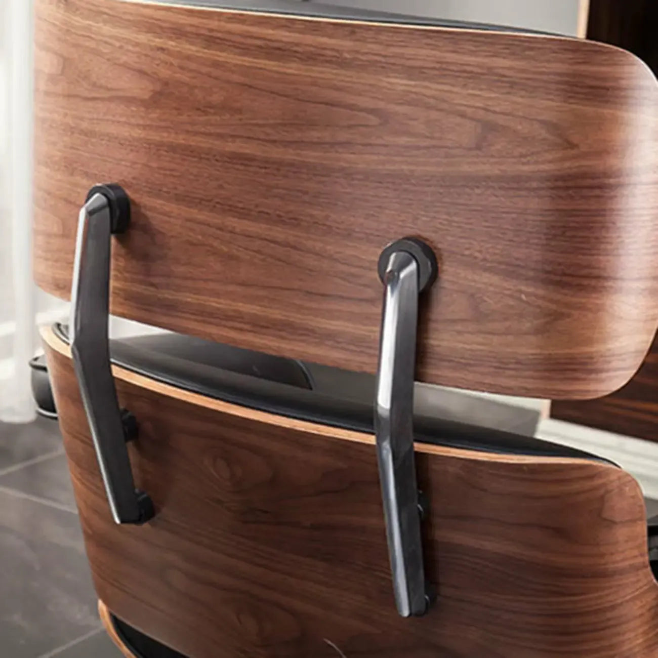 Mid-Century Modern Ergonomic Office Chair Genuine Leather