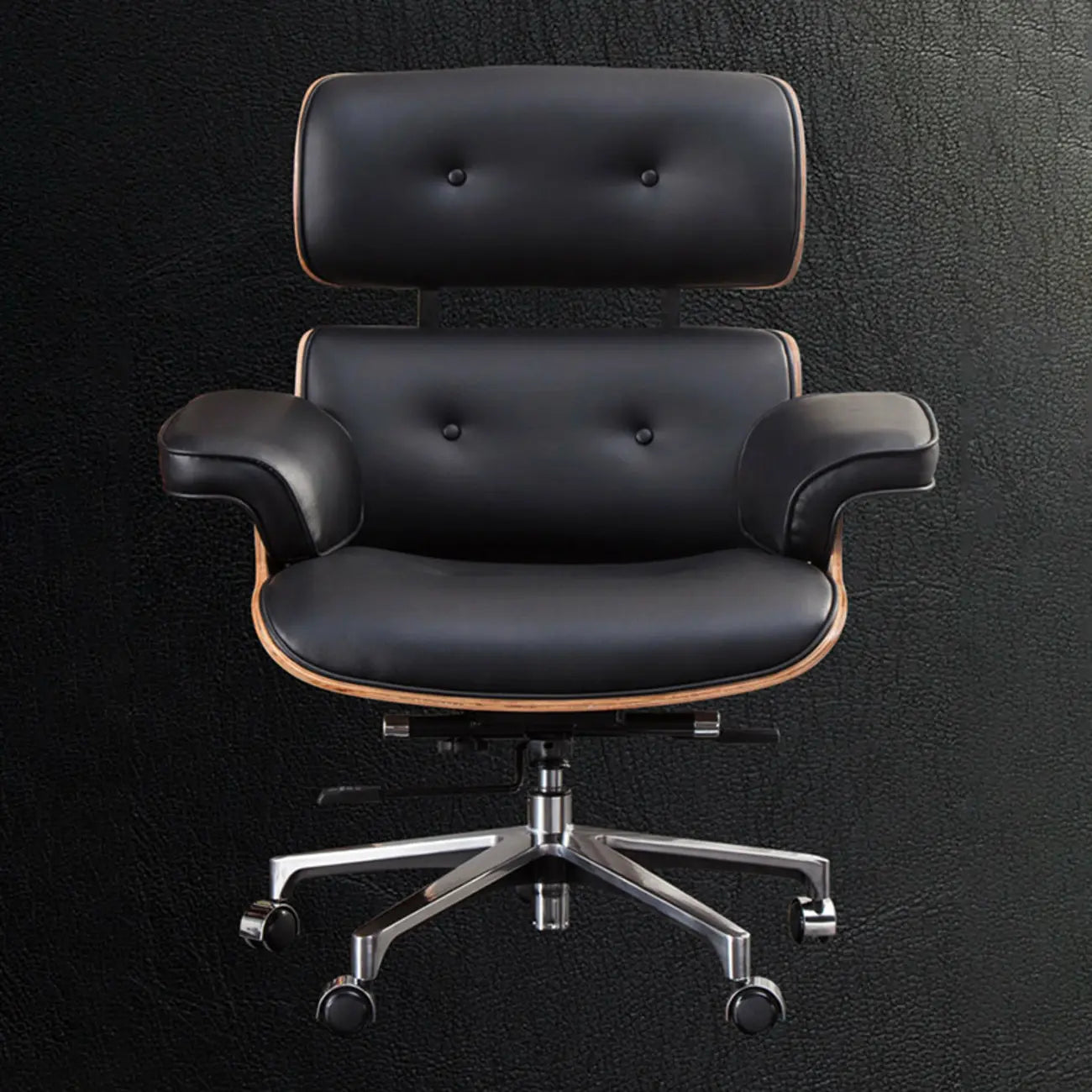 Mid-Century Modern Ergonomic Office Chair Genuine Leather