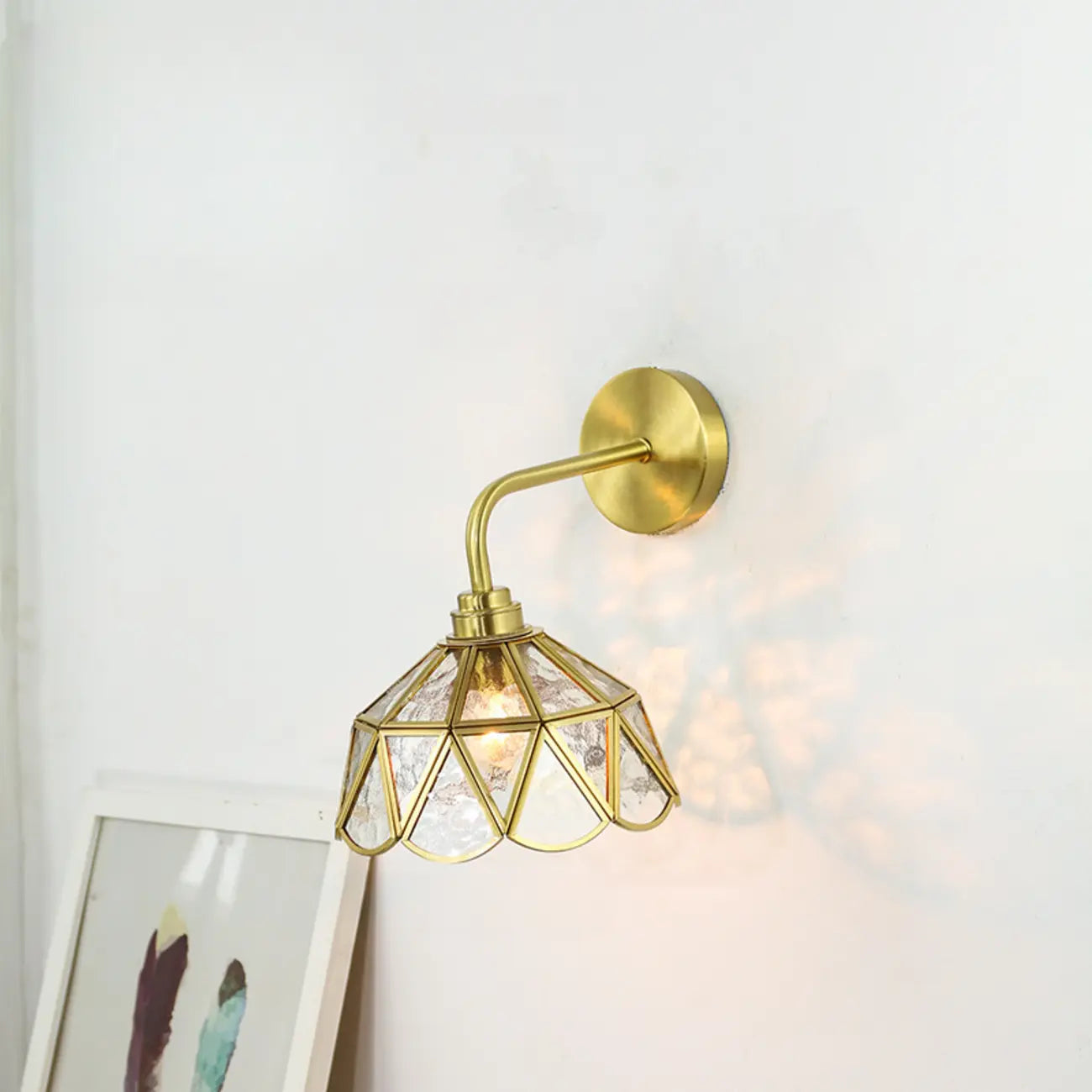 Vintage Wall Sconce with Crystal Shade for Interior spaces
