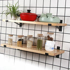 Kitchen Natural Pine Wood Wall-Mounted Storage Racks