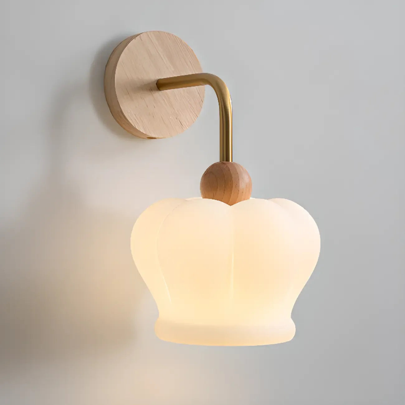 Minimalist Wood Color G9 Wall Sconce for Bedroom Decor