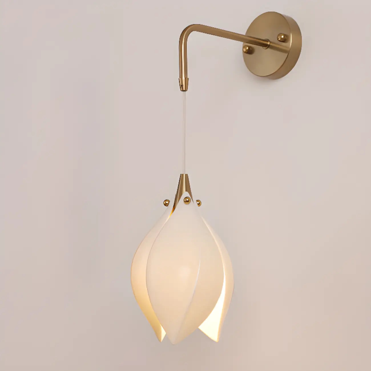 Vintage White Wall Sconce with Leaf Shape for Interior Decor