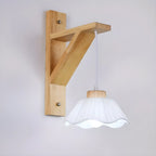 Indoor Mini Wall Sconce with Fabric Shade & Wooden Frame