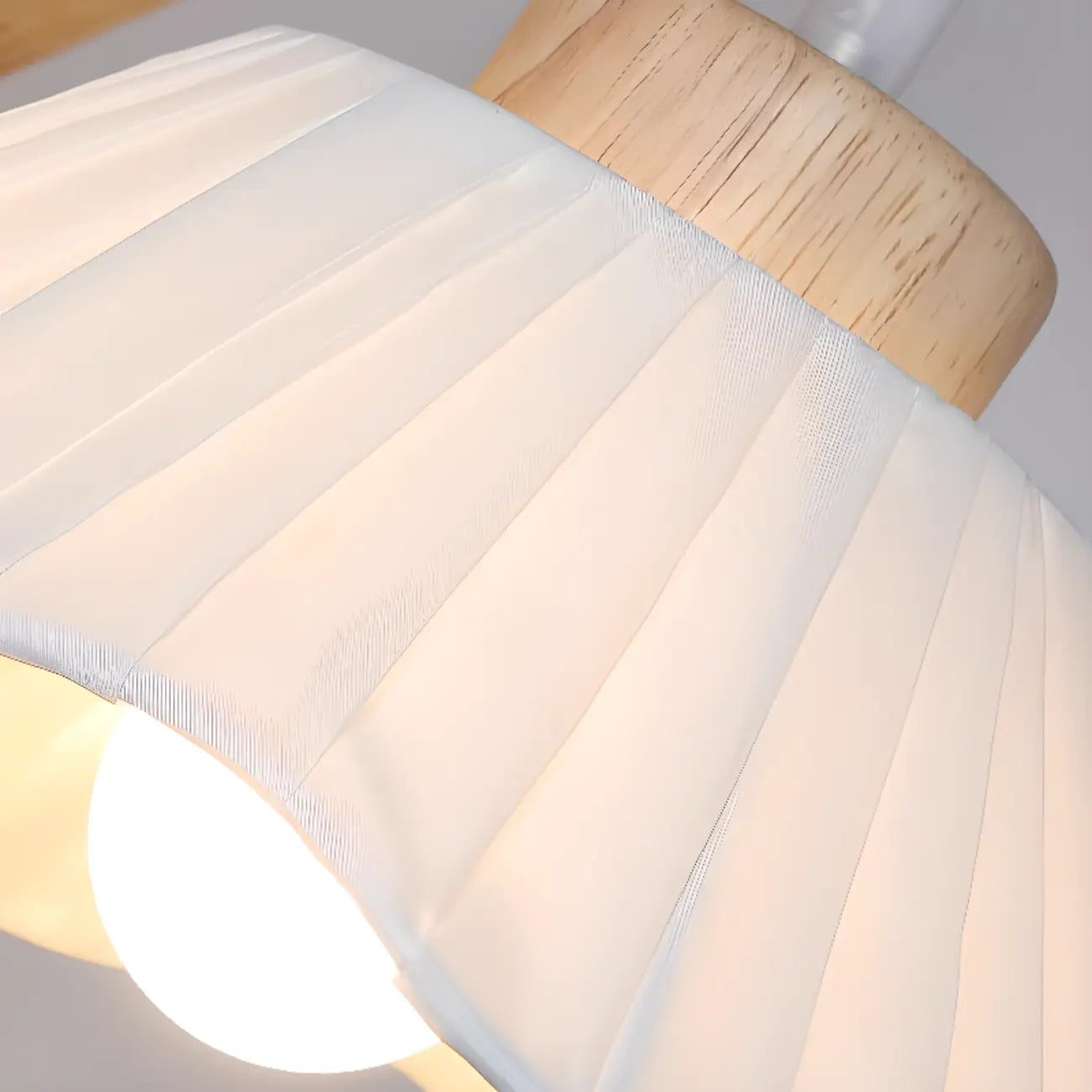 Indoor Mini Wall Sconce with Fabric Shade & Wooden Frame
