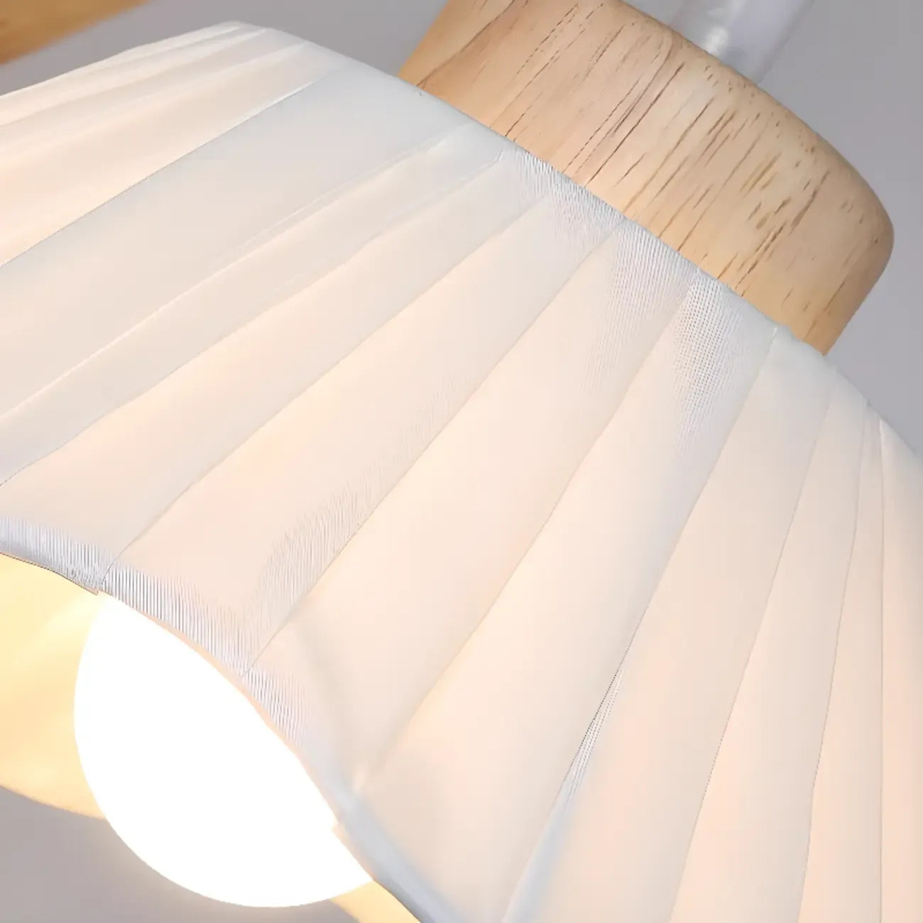 Indoor Mini Wall Sconce with Fabric Shade & Wooden Frame