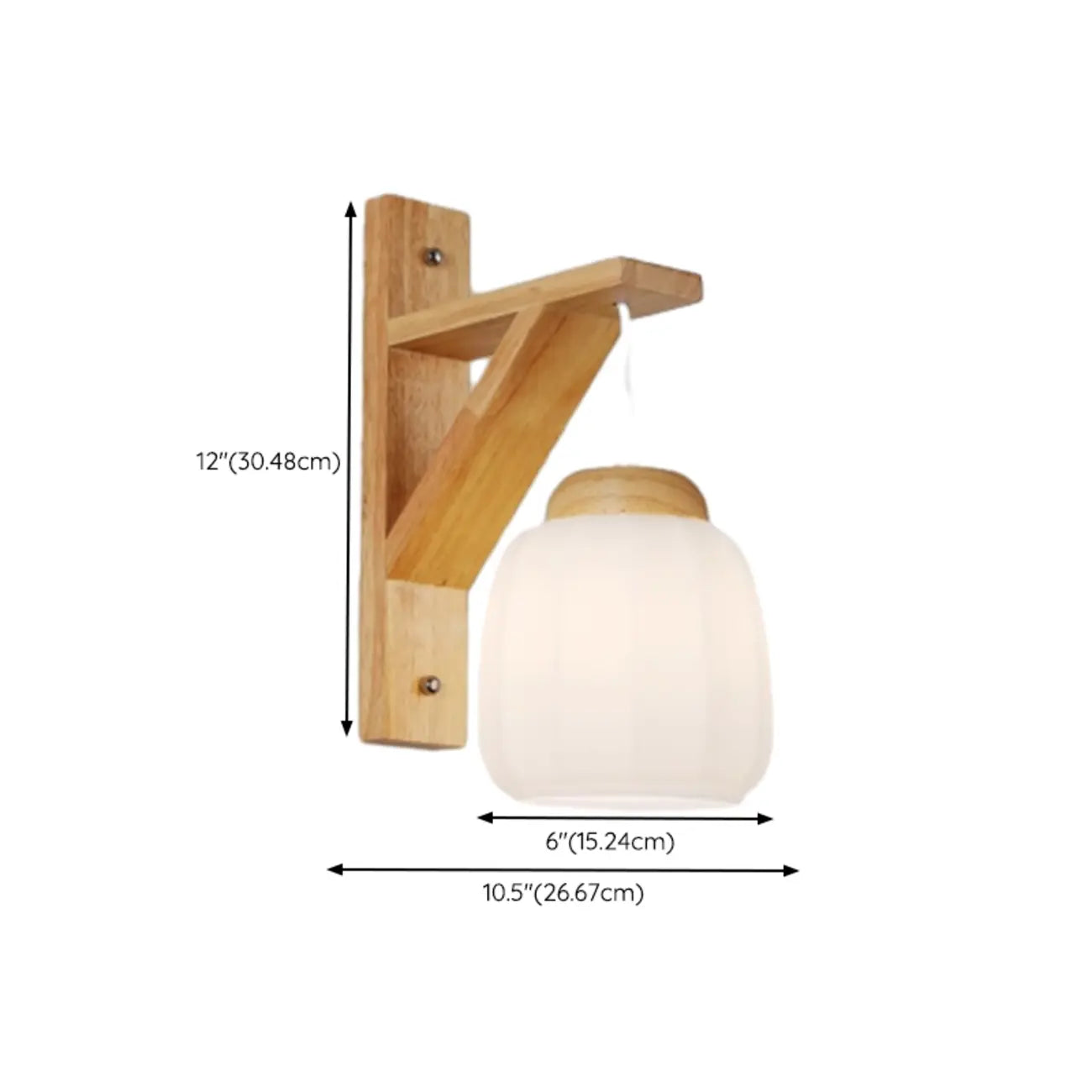 Indoor Mini Wall Sconce with Fabric Shade & Wooden Frame