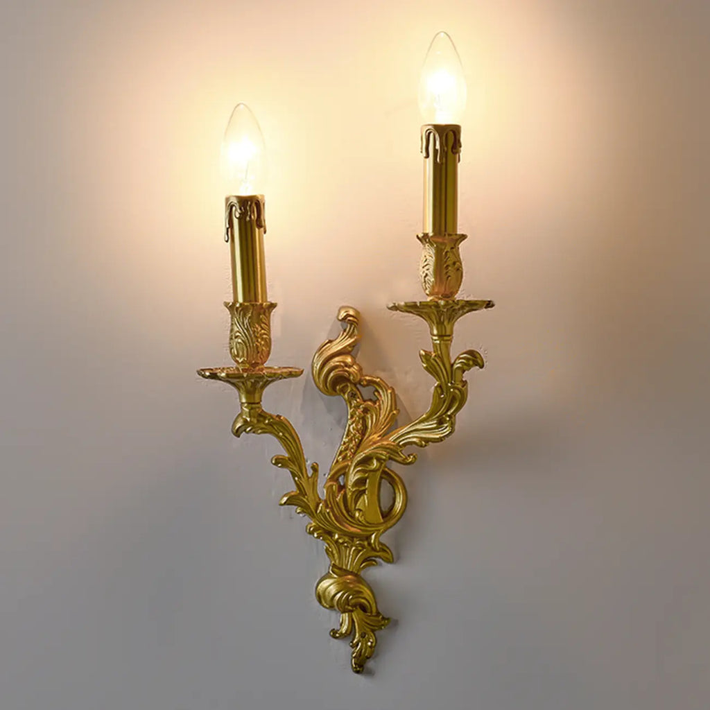 Modern Indoor Ornate Brass Wall Sconce for Hallway Lighting
