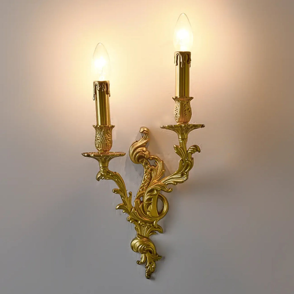 Modern Indoor Ornate Brass Wall Sconce for Hallway Lighting