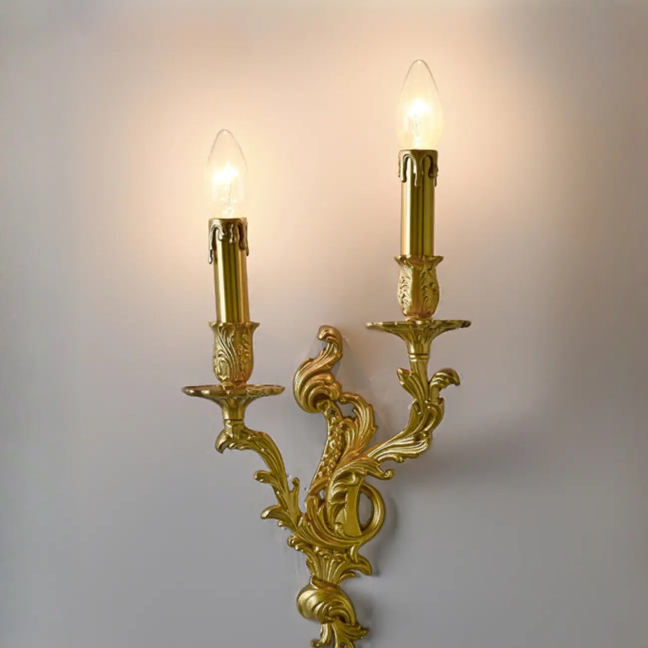 Modern Indoor Ornate Brass Wall Sconce for Hallway Lighting