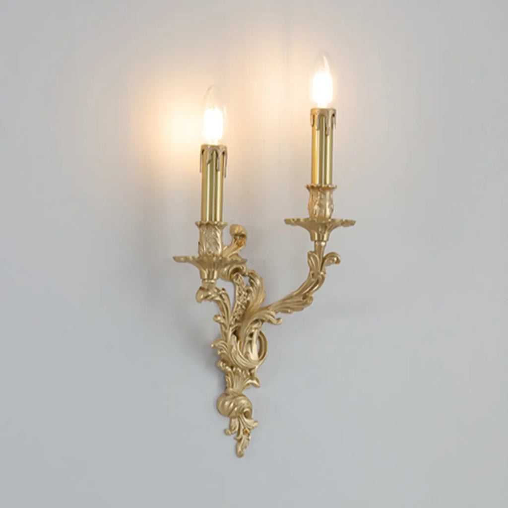Modern Indoor Ornate Brass Wall Sconce for Hallway Lighting