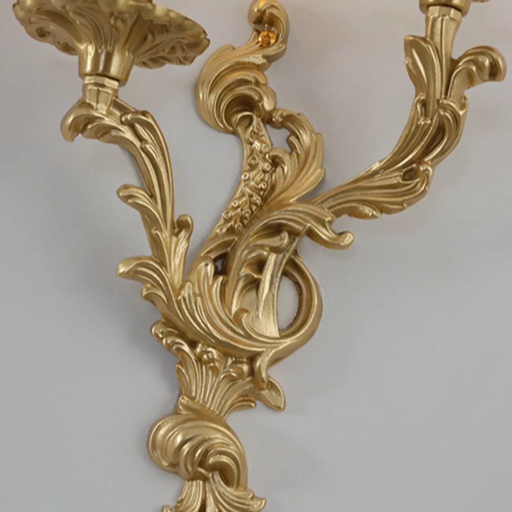 Modern Indoor Ornate Brass Wall Sconce for Hallway Lighting