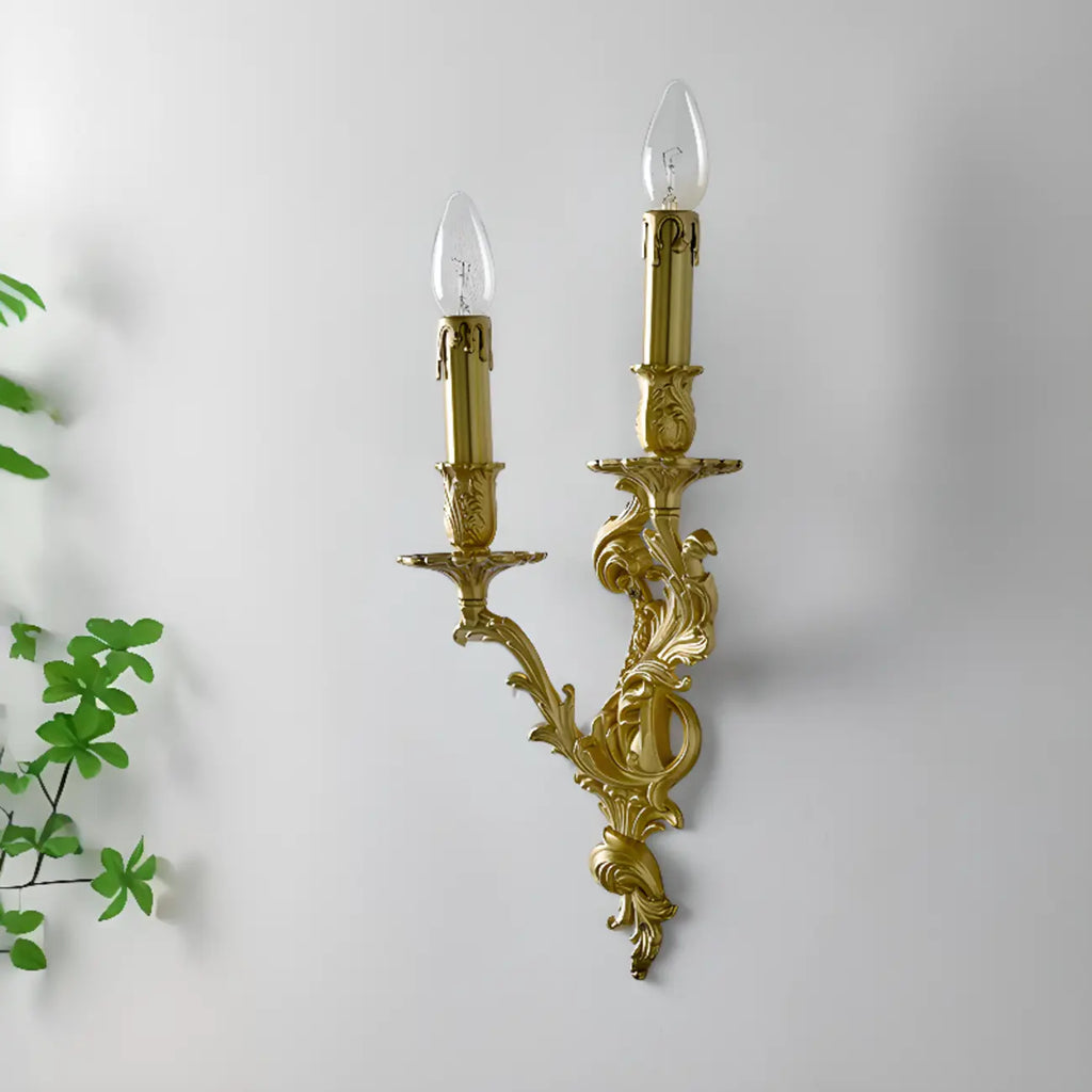 Modern Indoor Ornate Brass Wall Sconce for Hallway Lighting