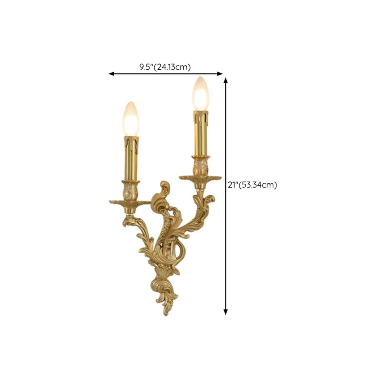 Modern Indoor Ornate Brass Wall Sconce for Hallway Lighting