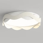4.5 White Wave Modern Flush Mount Ceiling Light for Bedroom