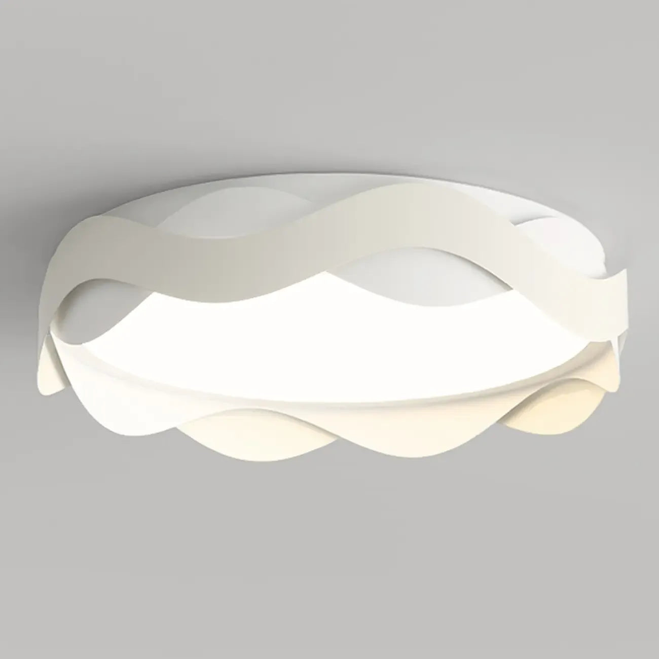 4.5 White Wave Modern Flush Mount Ceiling Light for Bedroom