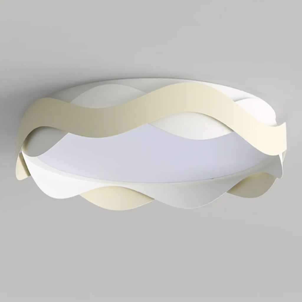 4.5 White Wave Modern Flush Mount Ceiling Light for Bedroom