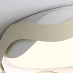 4.5 White Wave Modern Flush Mount Ceiling Light for Bedroom