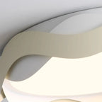 4.5 White Wave Modern Flush Mount Ceiling Light for Bedroom