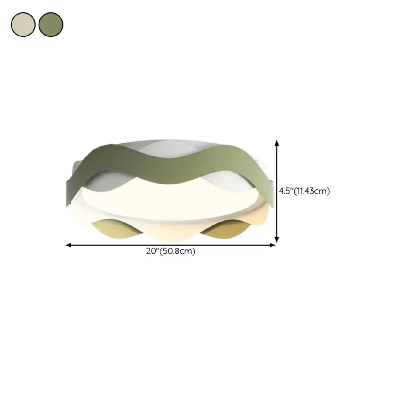 4.5 White Wave Modern Flush Mount Ceiling Light for Bedroom