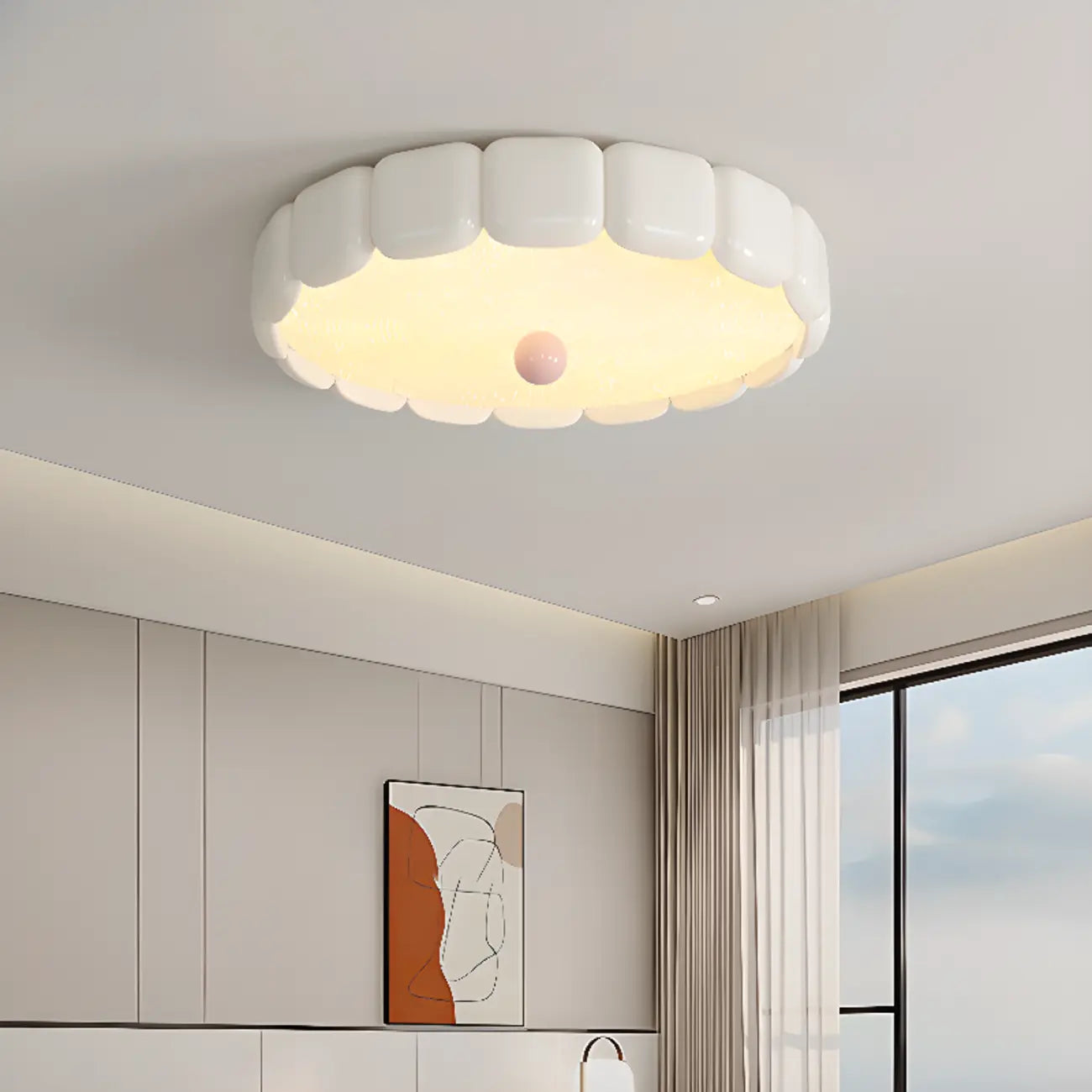 Modern Circle LED Flush Ceiling Light for Residential Spaces