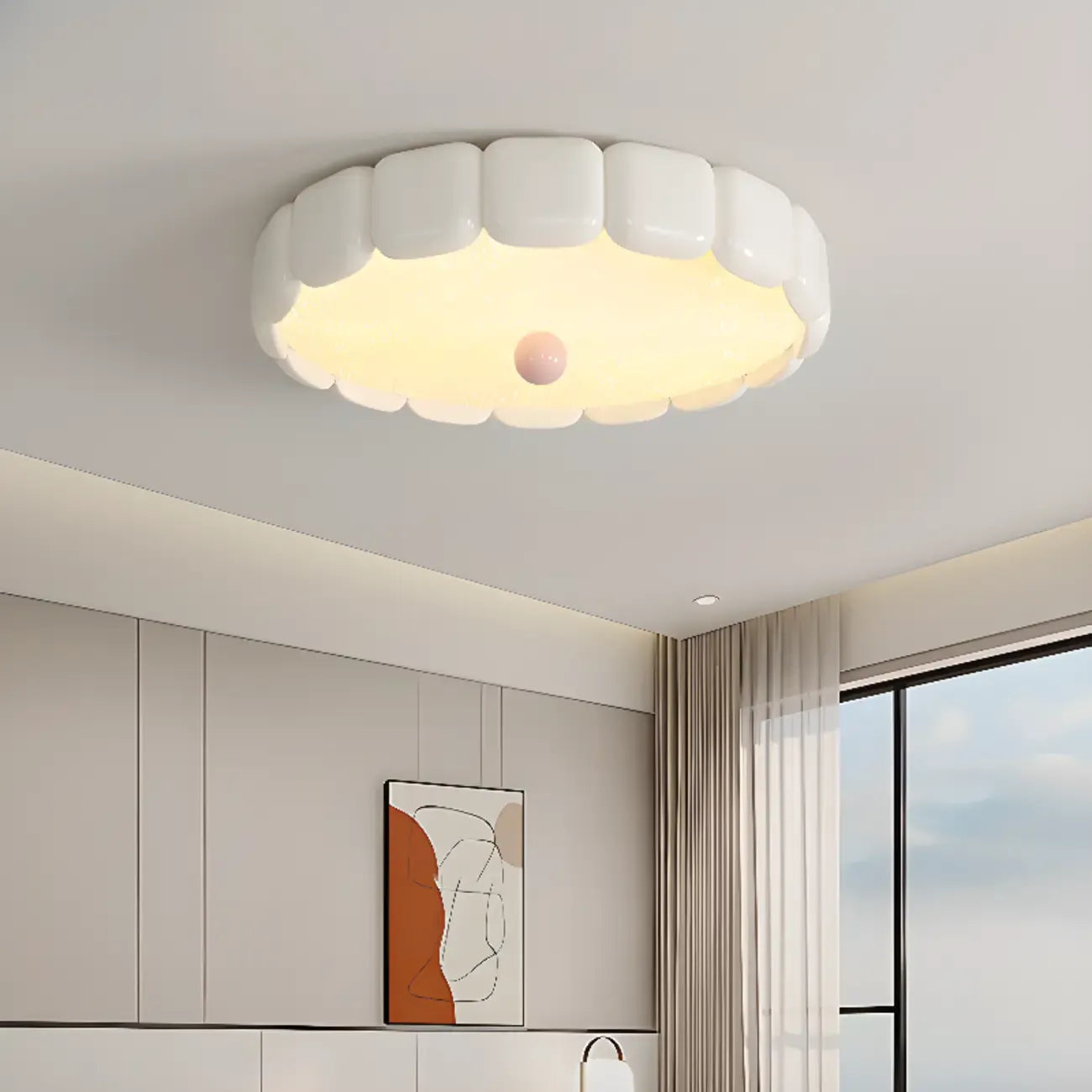 Modern Circle LED Flush Ceiling Light for Residential Spaces