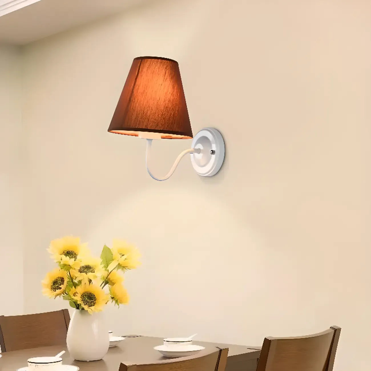 Vintage Wall Sconce with Fabric Shade for Residential Use