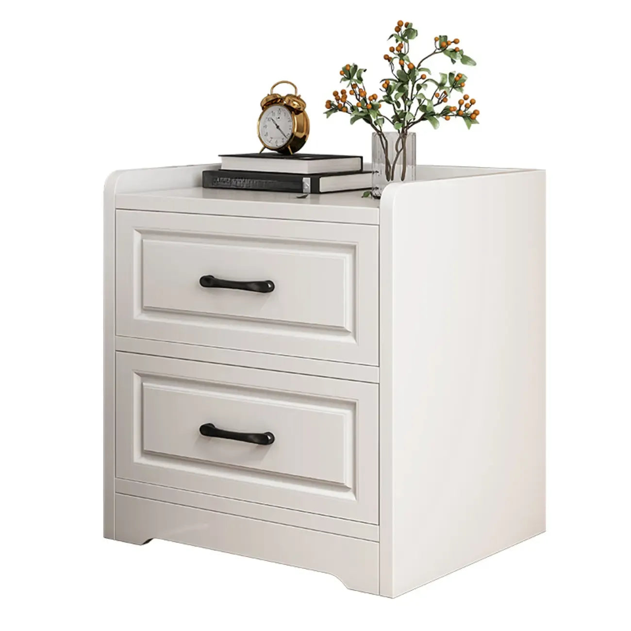 Small Wooden 1-Drawer Open Storage Nightstand Nut-Brown