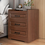 Small Wooden 1-Drawer Open Storage Nightstand Nut-Brown