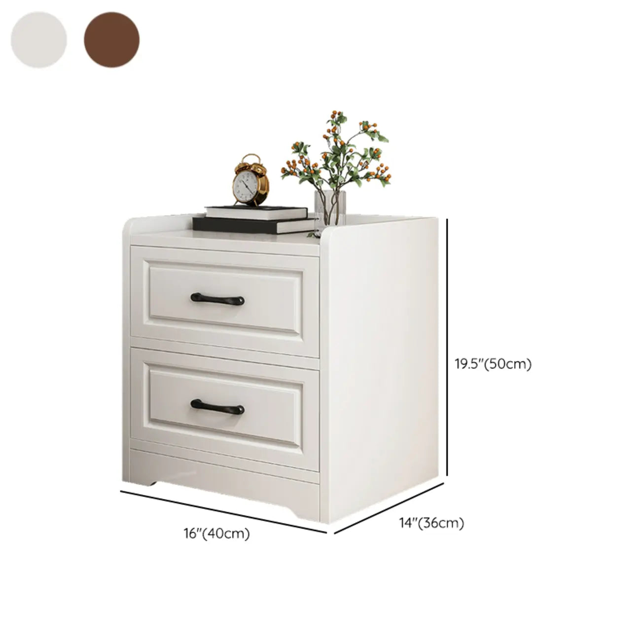 Small Wooden 1-Drawer Open Storage Nightstand Nut-Brown