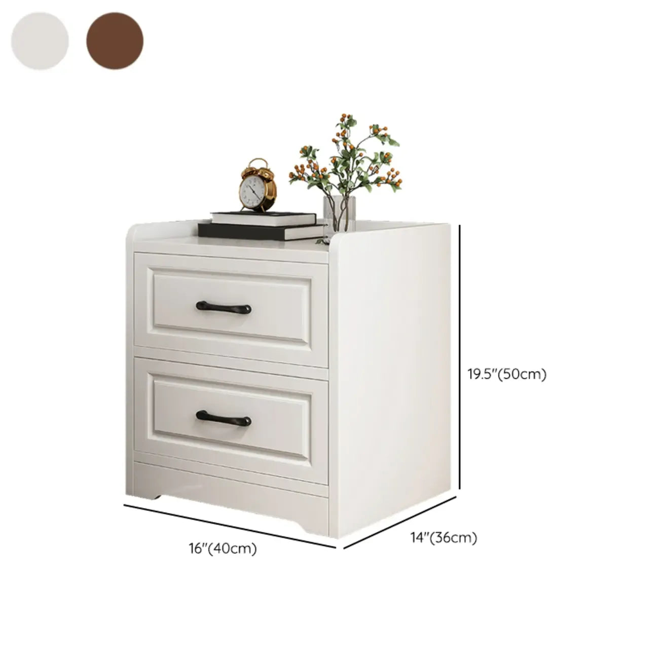 Small Wooden 1-Drawer Open Storage Nightstand Nut-Brown
