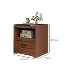 Small Wooden 1-Drawer Open Storage Nightstand Nut-Brown