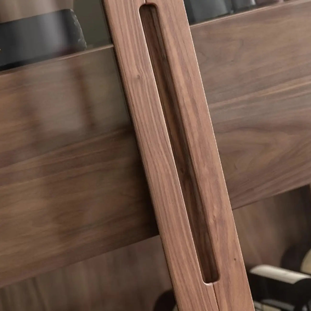 Sitting Room Old School Walnut Glass Cabinet with Illuminating