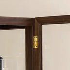 Sitting Room Old School Walnut Glass Cabinet with Illuminating