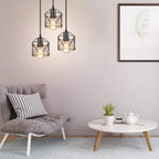 Industrial Black 1/3 Light Pendant Lights for Kitchen Island Hanging