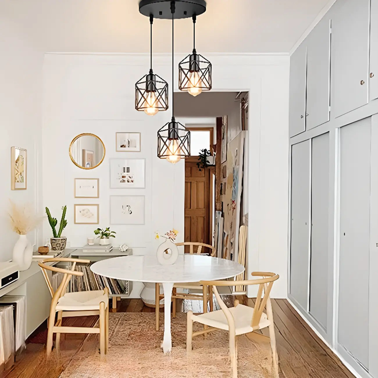 Industrial Black 1/3 Light Pendant Lights for Kitchen Island Hanging