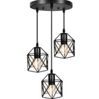 Industrial Black 1/3 Light Pendant Lights for Kitchen Island Hanging