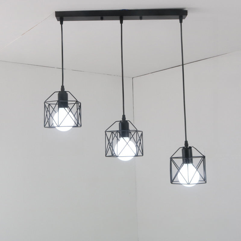 Industrial Black 1/3 Light Pendant Lights for Kitchen Island Hanging