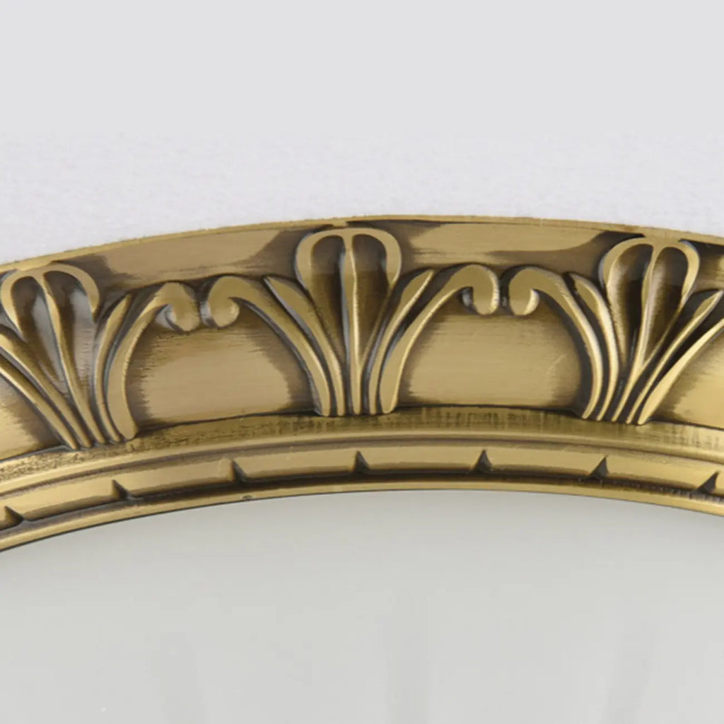 Victorian White Glass Brass Dome Flush Mount Light