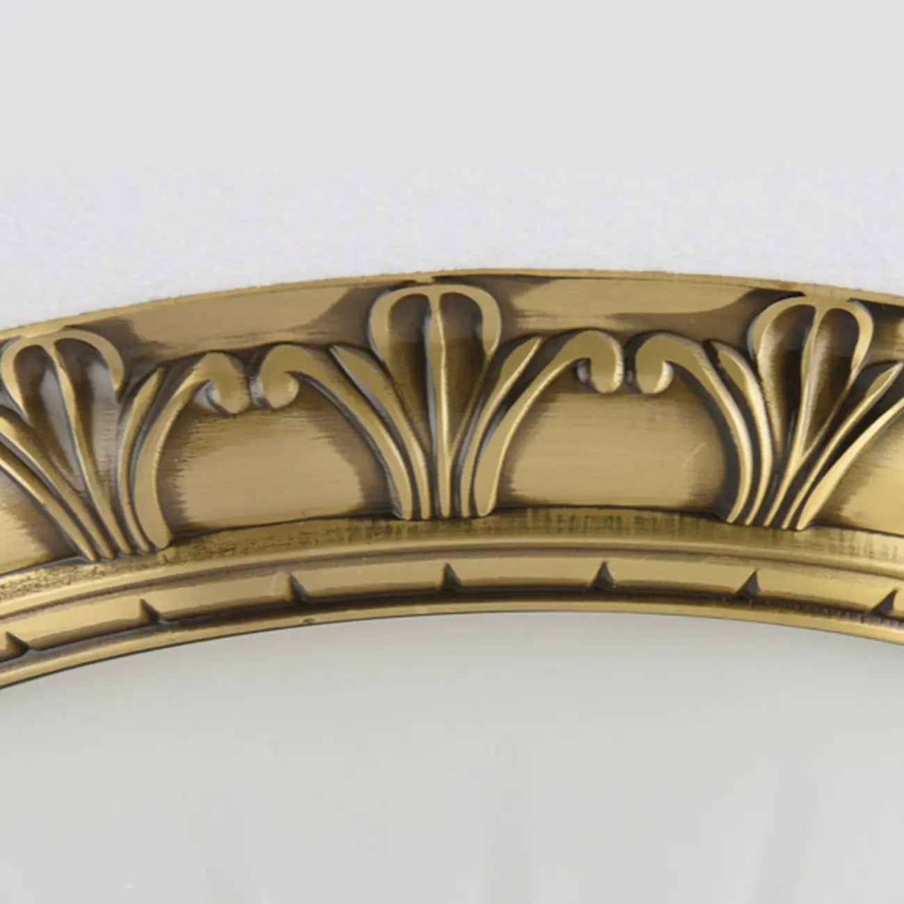 Victorian White Glass Brass Dome Flush Mount Light