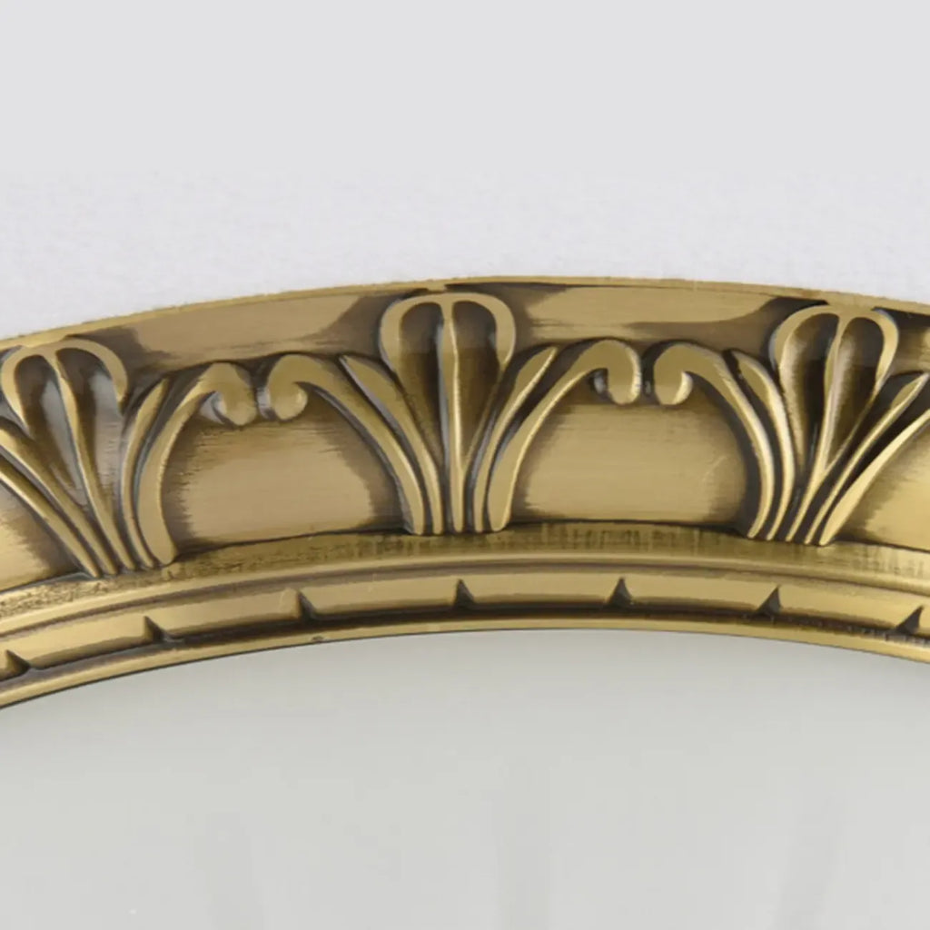 Victorian White Glass Brass Dome Flush Mount Light